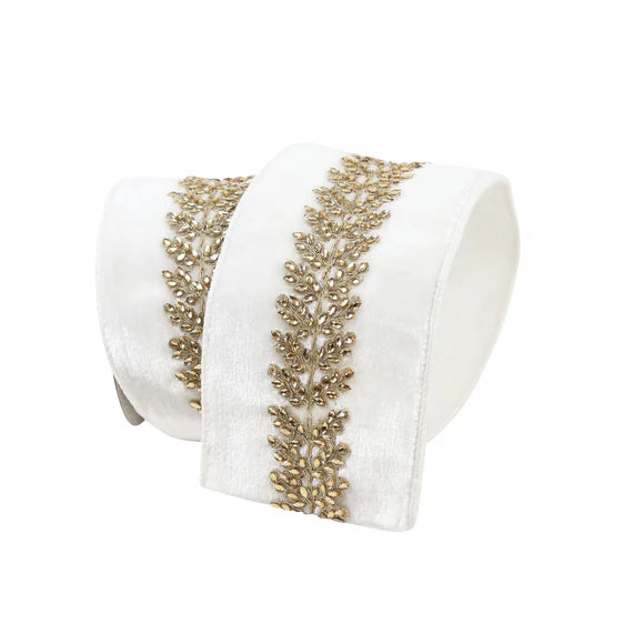 Ivory ribbon for holiday decorating