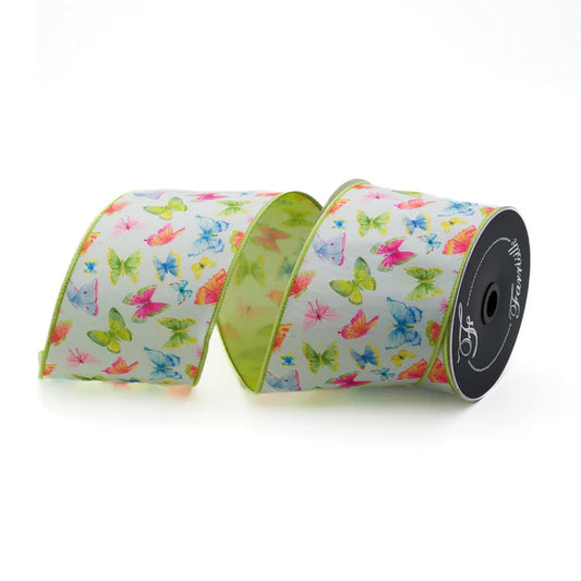 4"x10Y Butterflies Ribbon