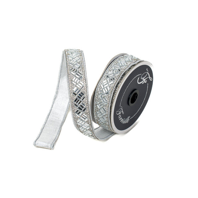 1"x5Y Silver Jubilee Jewel Ribbon