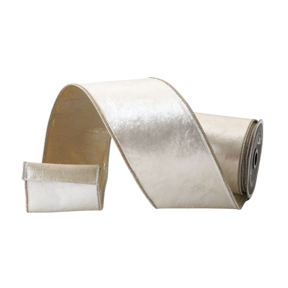 4"x10Y Ivory Ribbon Satin Velvet