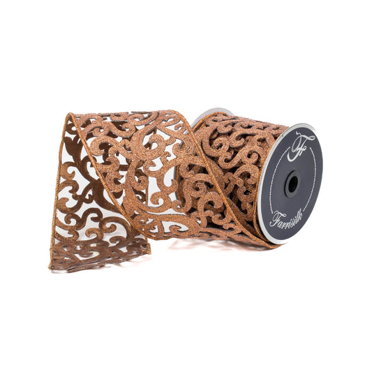 4"x5Y Bronze Ribbon Heirloom Lace