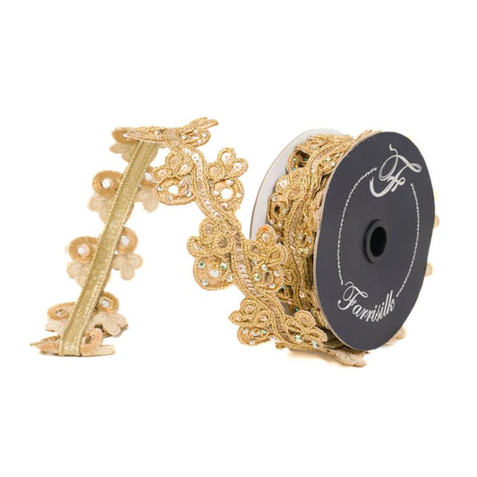 2"x5Y Gold Magic Scroll Ribbon