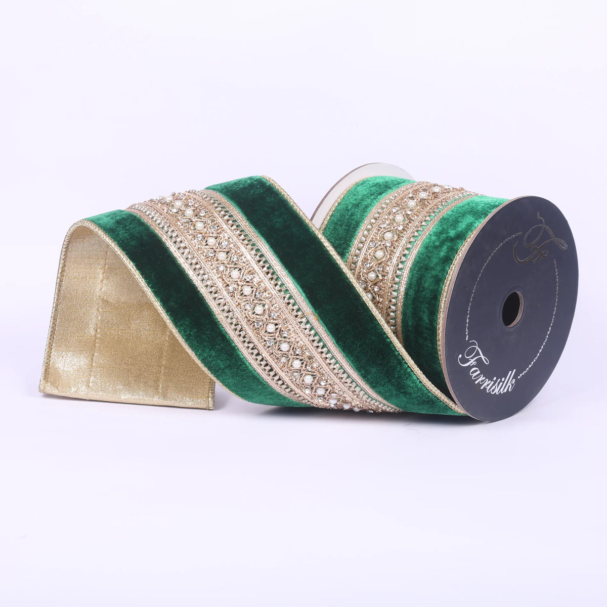 4”x5Y Maison Ruban Emerald Gold Ribbon