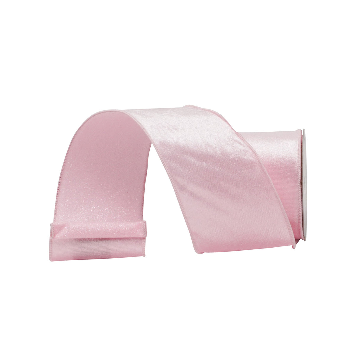4"x10Y Light Pink Plush Stardust Ribbon