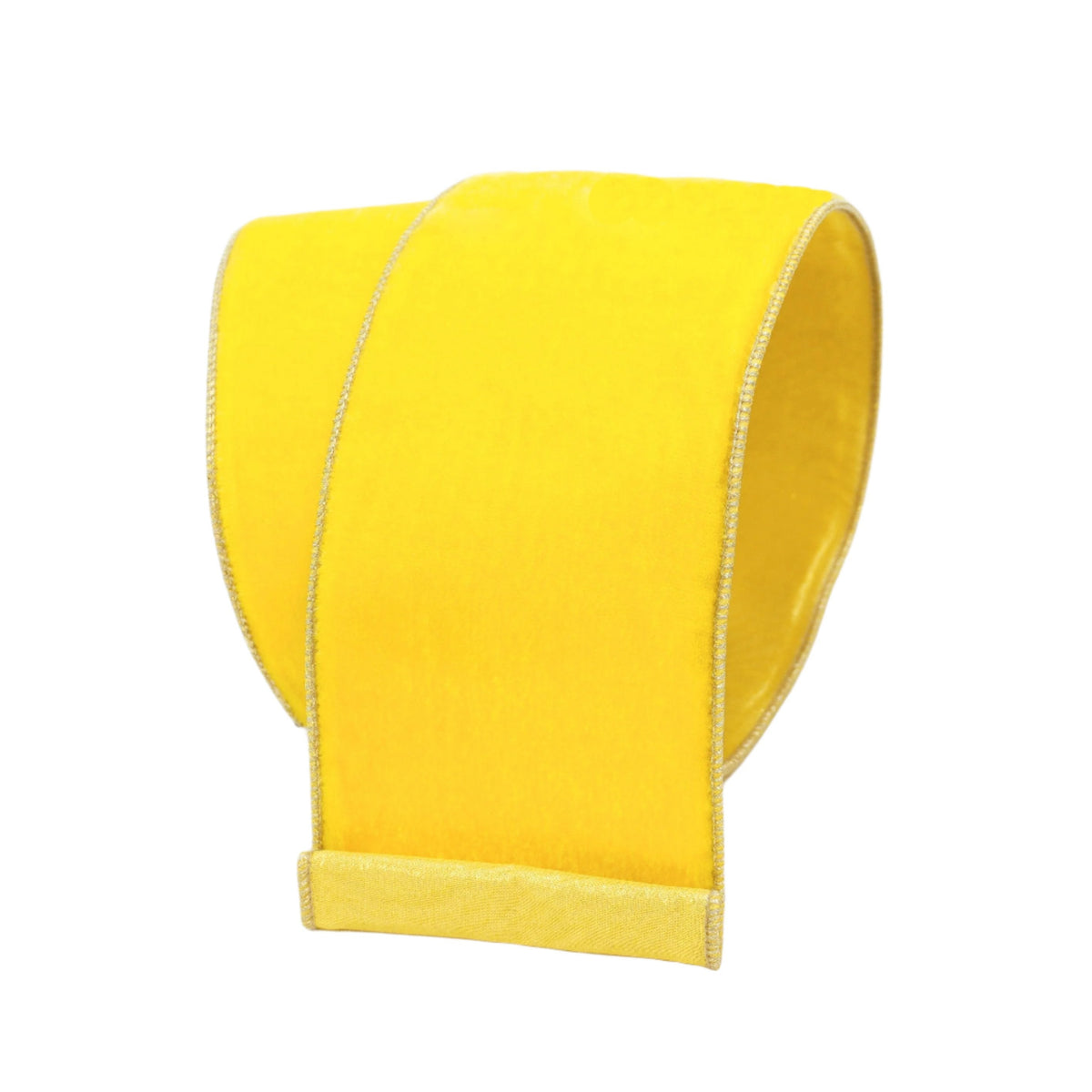 4"x10Y Ribbon Yellow Velvet