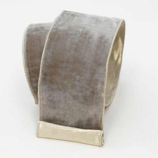 4"x10Y Ribbon Platinum Velvet