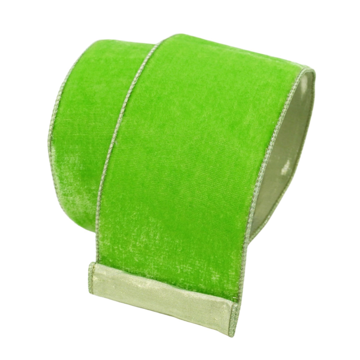 4"x10Y Ribbon Lime Velvet