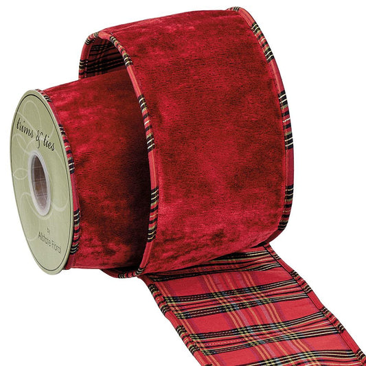 4"x5Y Red Plaid Ribbon