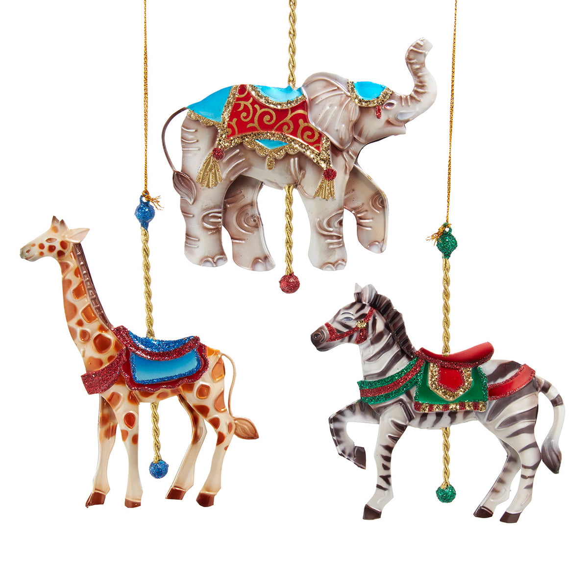 Set/3 5” Animal Ornaments