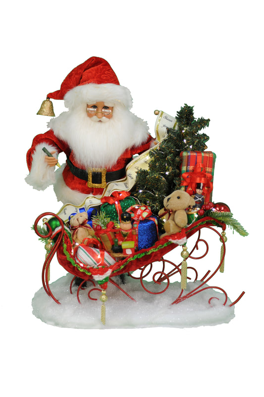 18" Santa Sleigh Christmas Delivery Lighted