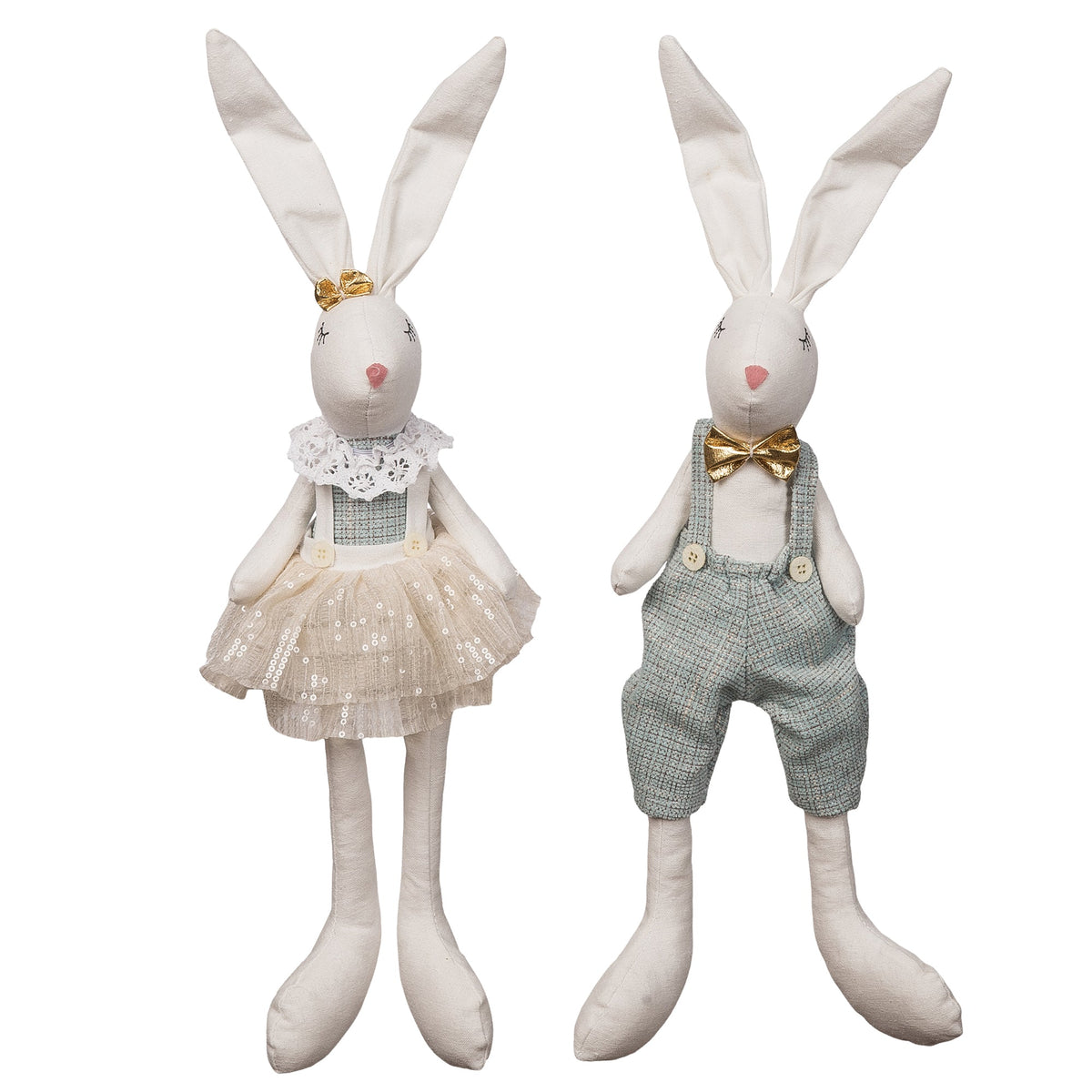 Sitting Bunny Gold Bow