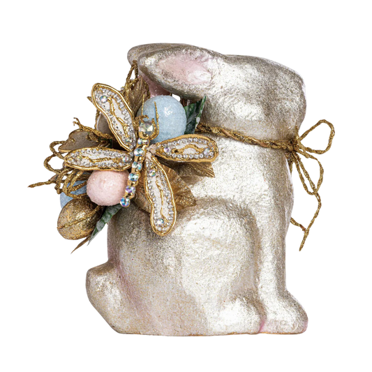 9" Glitter Easter Bunny w/ Egg Arrangement