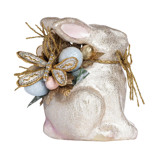 10" Glitter Easter Bunny w/ Eggs Arrangement