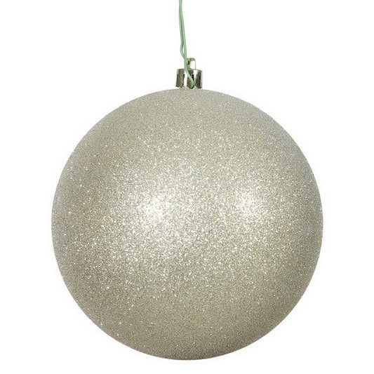 5" Champagne Glitter Ball Ornament