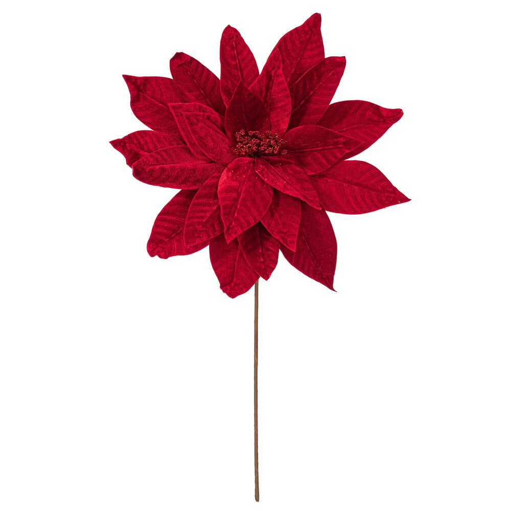 12.5" Poinsettia Stem Red