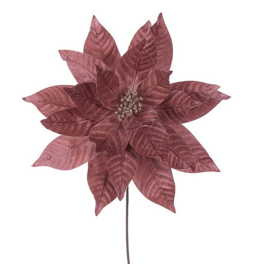 Rose gold poinsettia stem with layered petals.