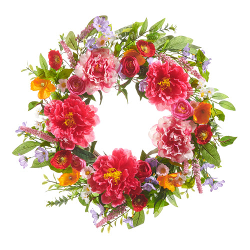 24" Floral Wreath Colorful