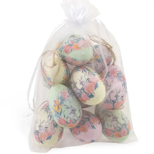 Bag/12 2" Floral Bunnies Easter Eggs