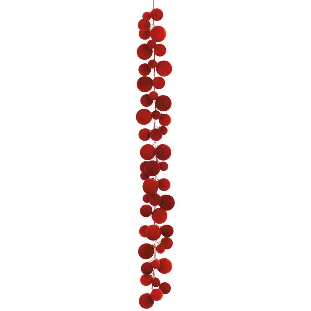 6’ Red Velvet Ball Garland