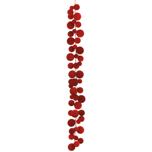 6’ Red Velvet Ball Garland