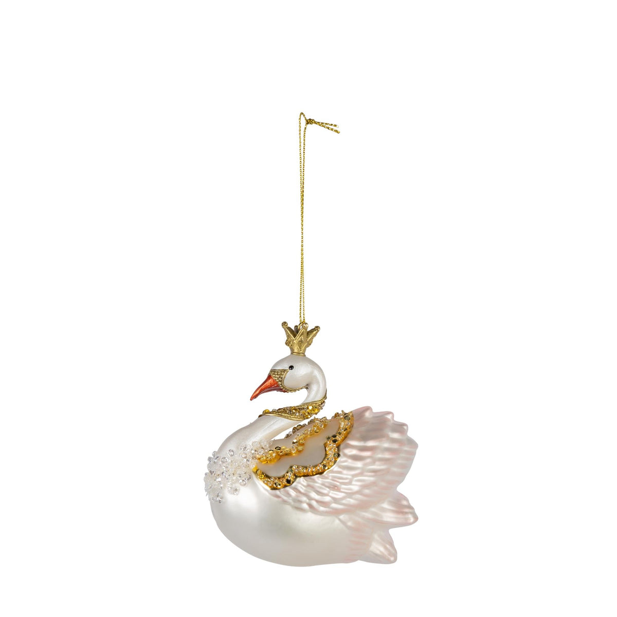 4” Swan Glass Ornament