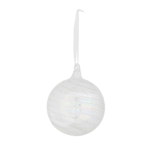 6" Swirl Ball Glass Iridescent Ornament