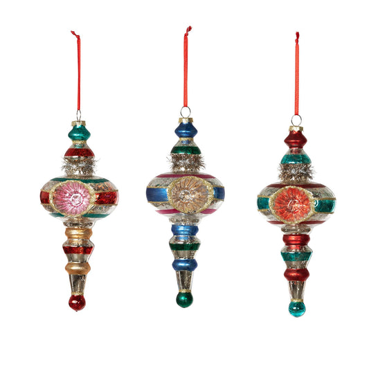8” Retro Glass Ornament