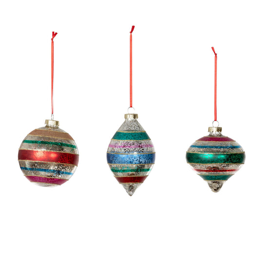 4” Retro Glass Ornament