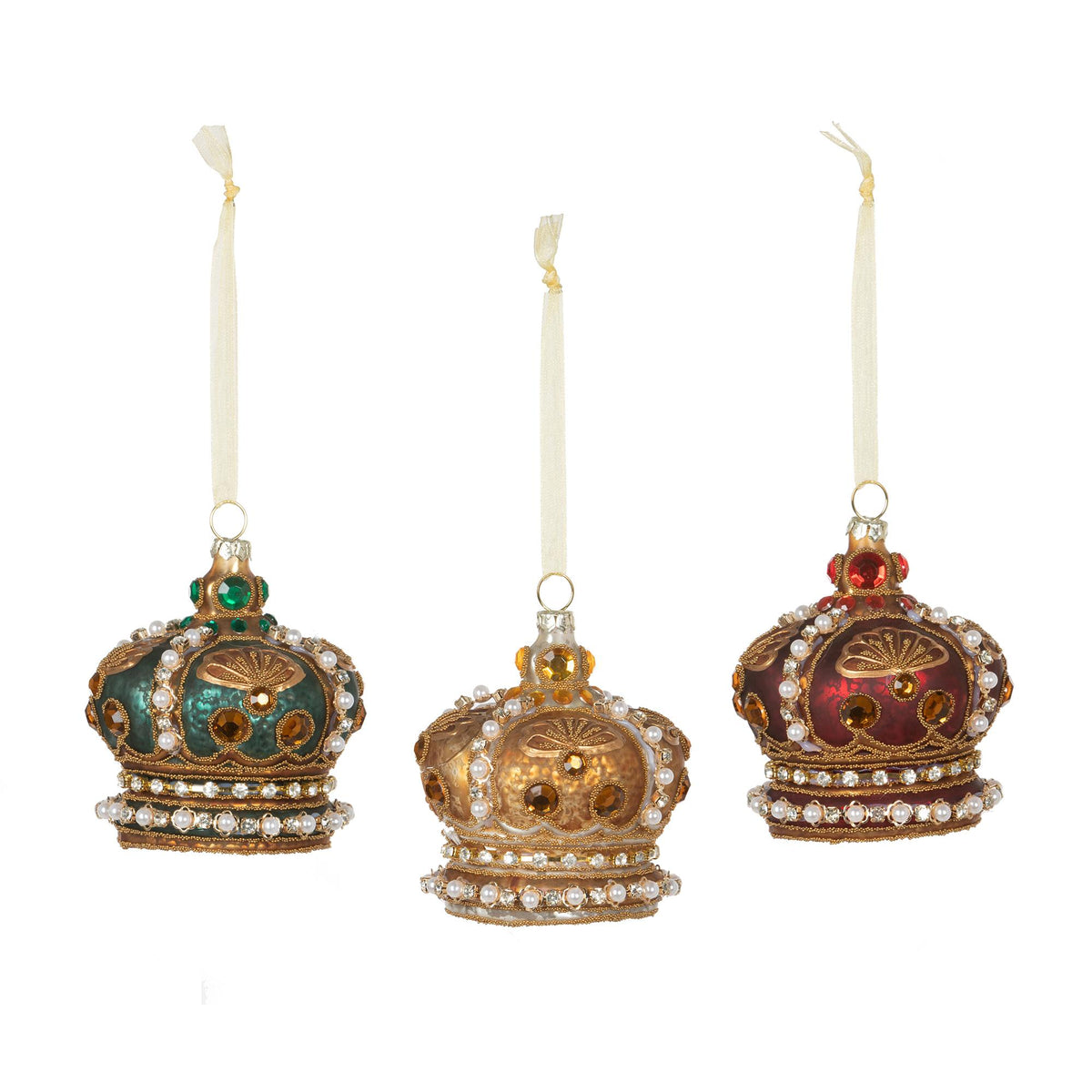3.5” Crown Glass Ornament