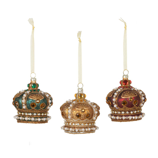 3.5” Crown Glass Ornament