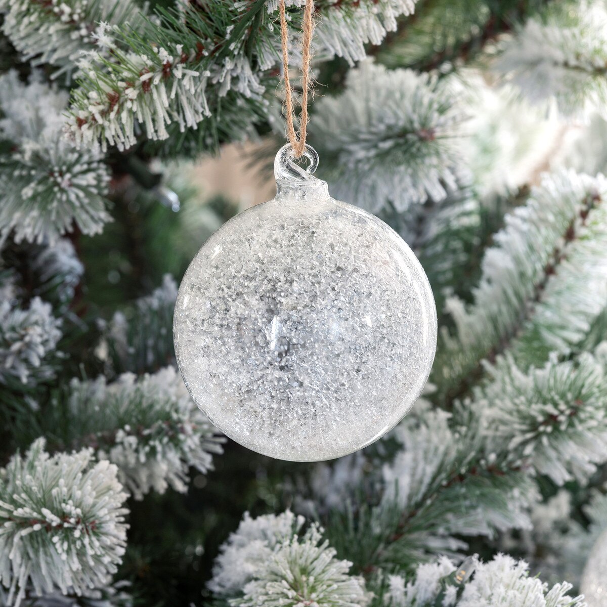 5" Frosted Glass Ball Ornament