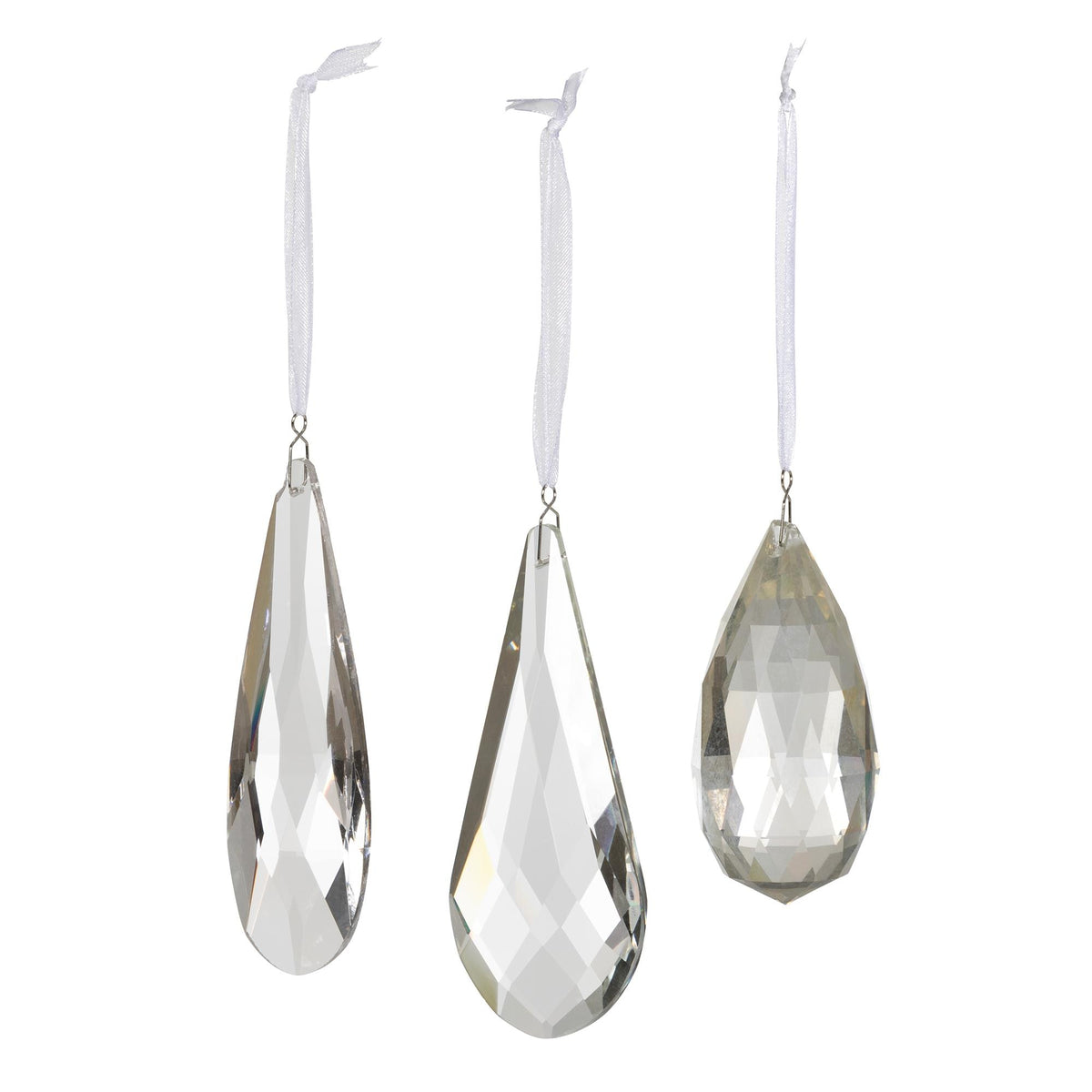 3" Clear Drop Crystal Ornament