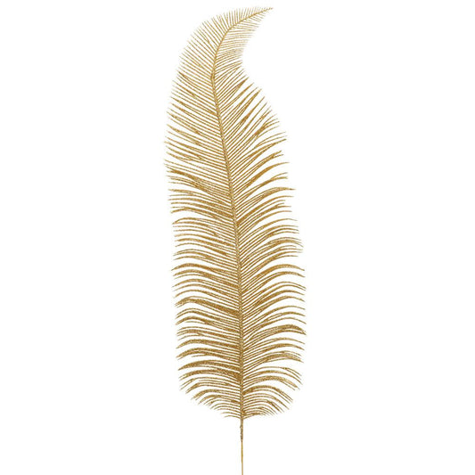 24" Feather Spray Gold Glittered
