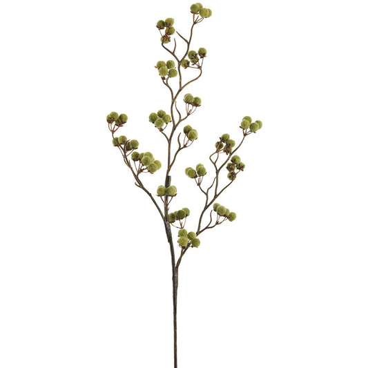 35" Green Pompon Berry Spray