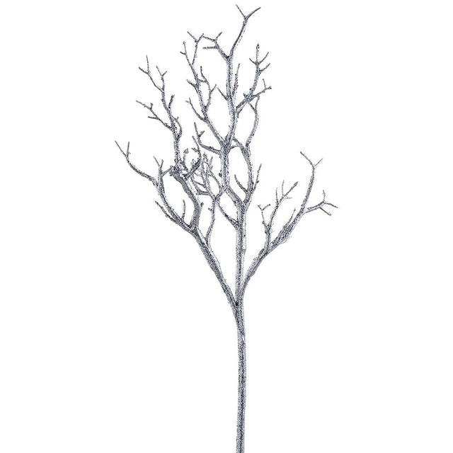 Silver spray with silver twig spray detail.