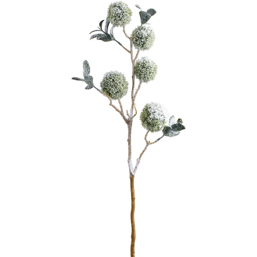33" Snowed Chestnut Spray Green White