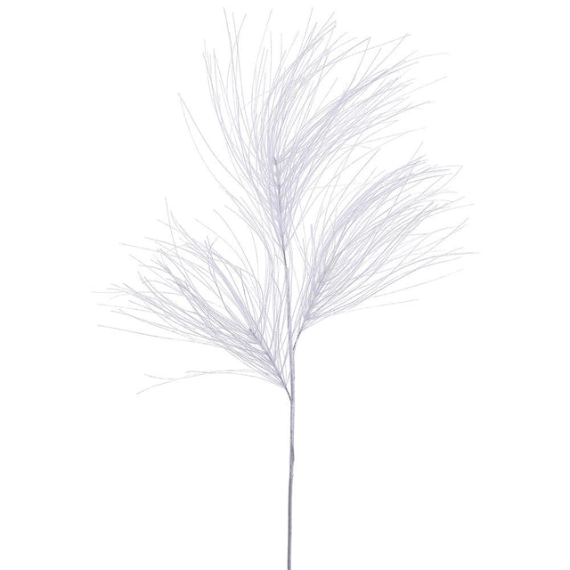 White glittered lone pine spray, 42 inch, for Christmas decorating