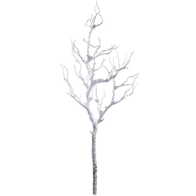 Snowed twig spray with a wintry finish.