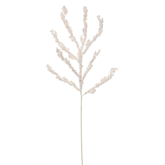 45" White Snowed Berry Spray