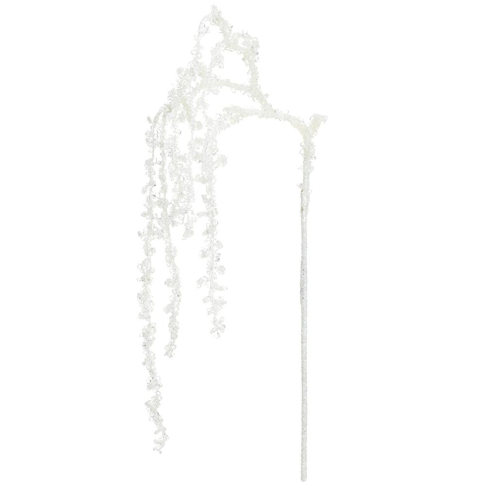41” Beaded Diamond Hanging Spray White