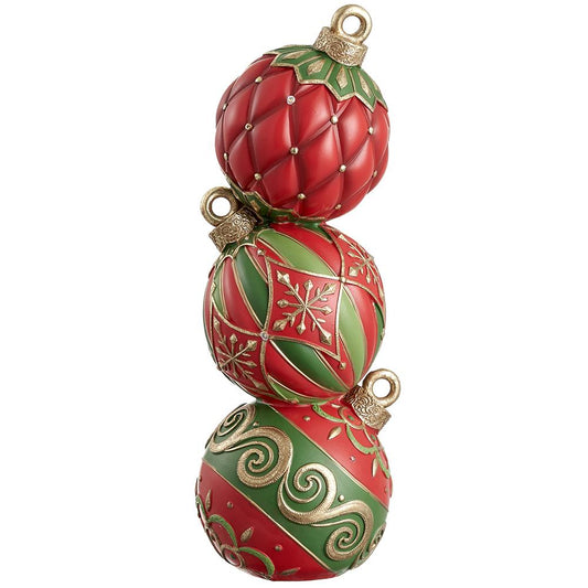 16" LED Stacking Ornament Tabletop Red Green