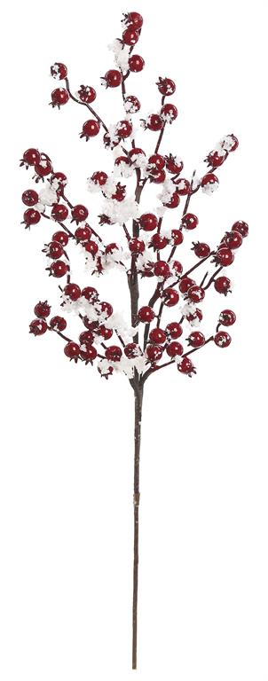 26" Red Snow Berry Spray