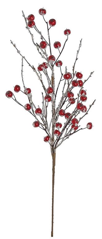 Red berry snow branch spray with a snowy dusted finish.
