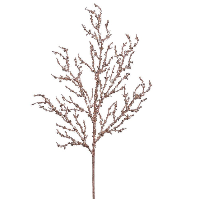 Rose gold twig spray with a metallic finish.