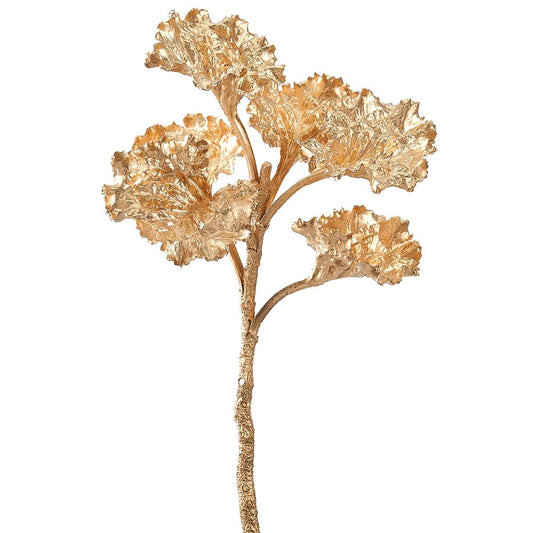 24" Gold Kale Spray Metallic
