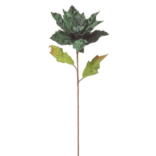 23" Green Poinsettia Stem