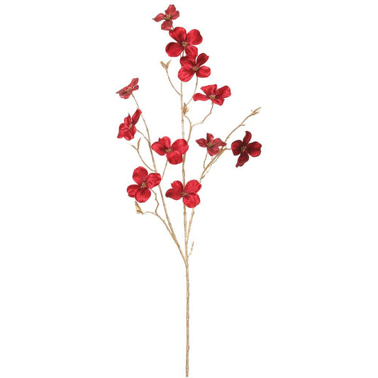 40" Red Velvet Dogwood Spray