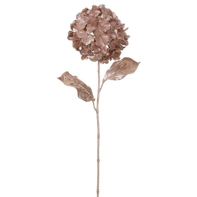 Pink metallic hydrangea artificial flora, 28 inch, for Christmas decorating