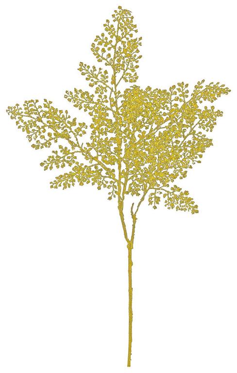 30" Maidenhair Gold Glitter Spray