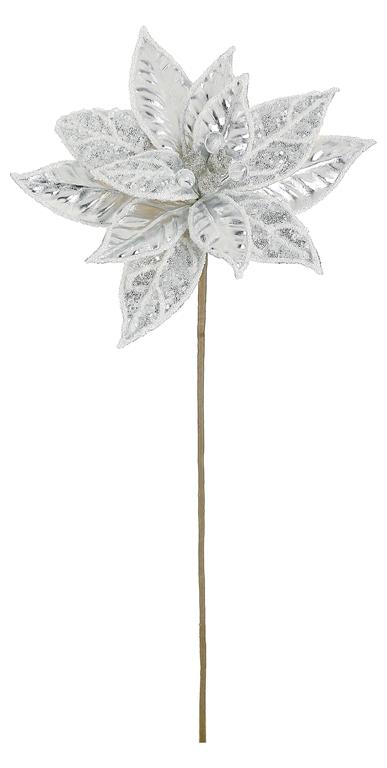 9" Poinsettia Silver Stem
